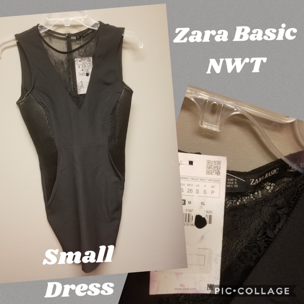 NWT Zara Basic black sexy dress size Small